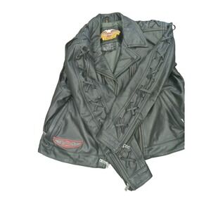 Women's Harley Davidson leather motorcycle jacket xl with Gloves